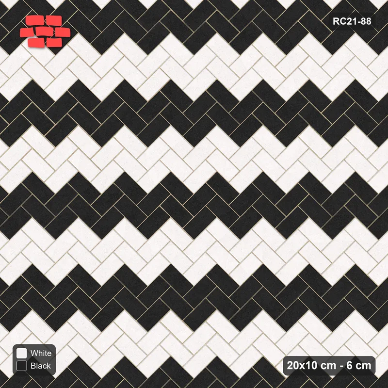 Interlock (Pasco) 20x10 cm · RC21T8-88 · Classic Grey Herringbone 45 Driveway · Top view Interlock (Pasco) 20x10 cm · RC21T8-88 · Classic Grey Herringbone 45 Driveway · Top view