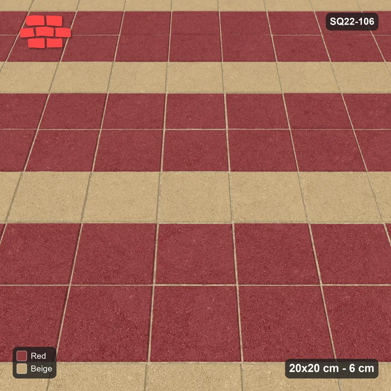 Interlock (Pasco) 20x20 cm · SQ22-106 · Diagonal Course Stripes · Side view