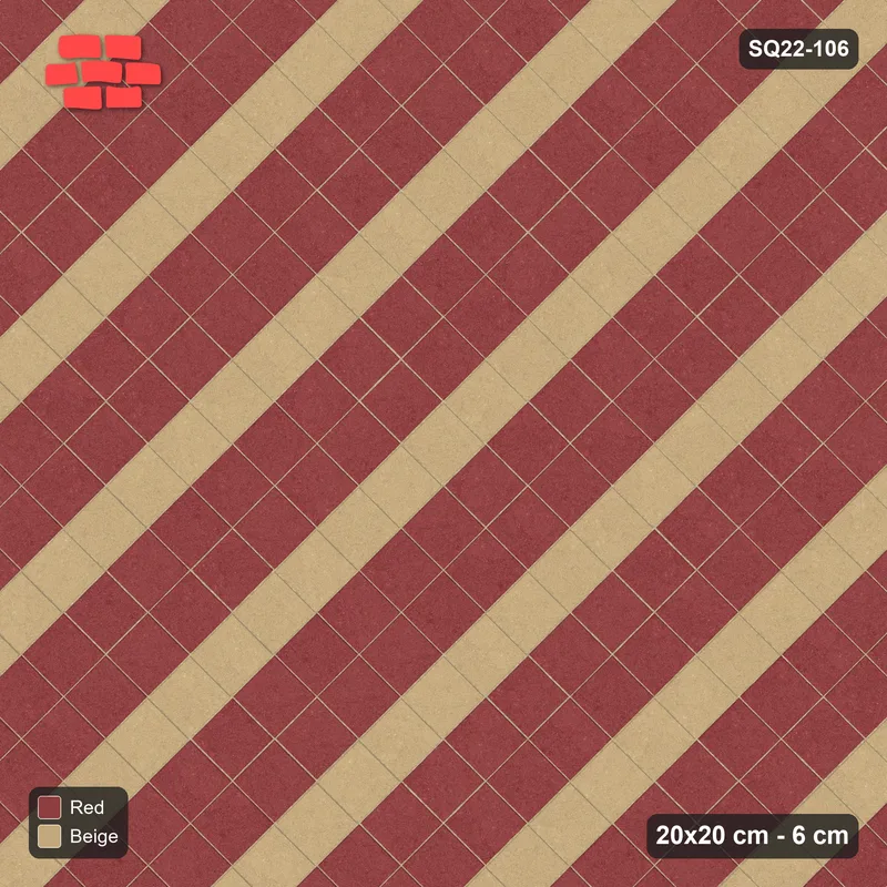 Interlock (Pasco) 20x20 cm · SQ22-106 · Diagonal Course Stripes · Top view