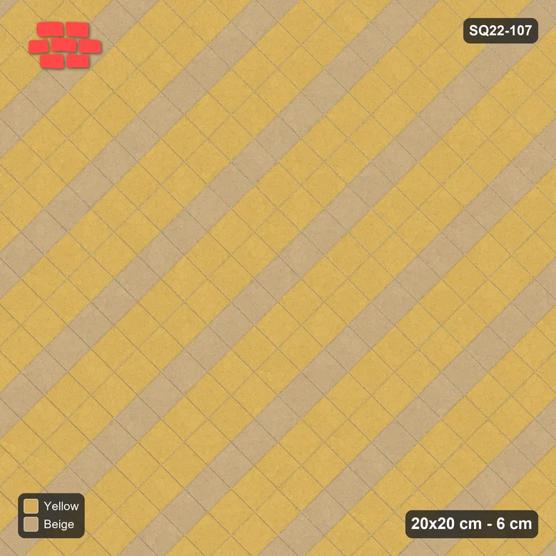 Interlock (Pasco) 20x20 cm · SQ22-107 · Diagonal Course Stripes · Top view