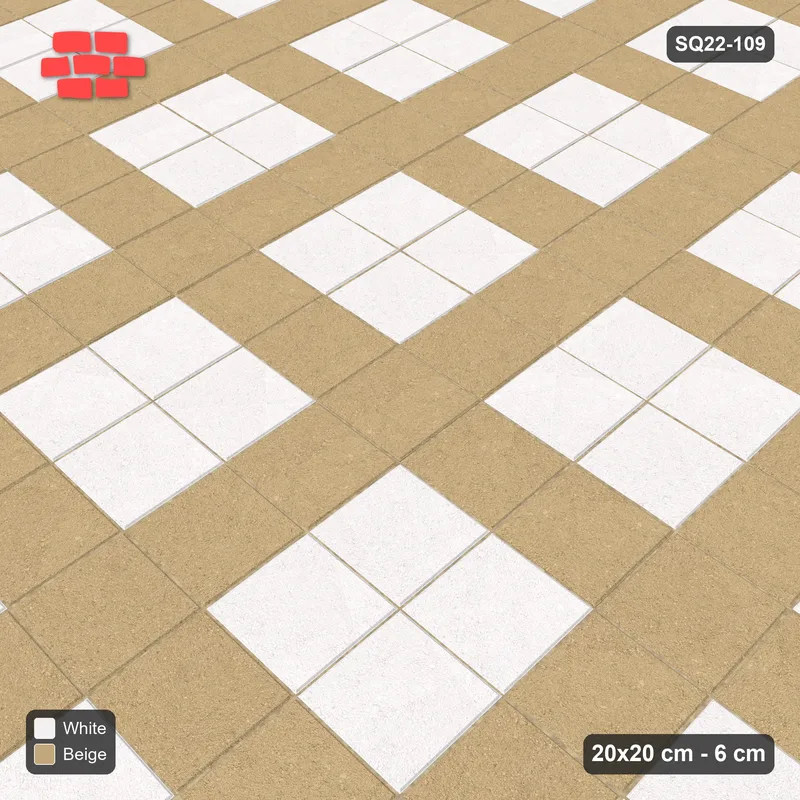 Interlock (Pasco) 20x20 cm · SQ22-109 · Plaza Grid Every 3 Units · Side view