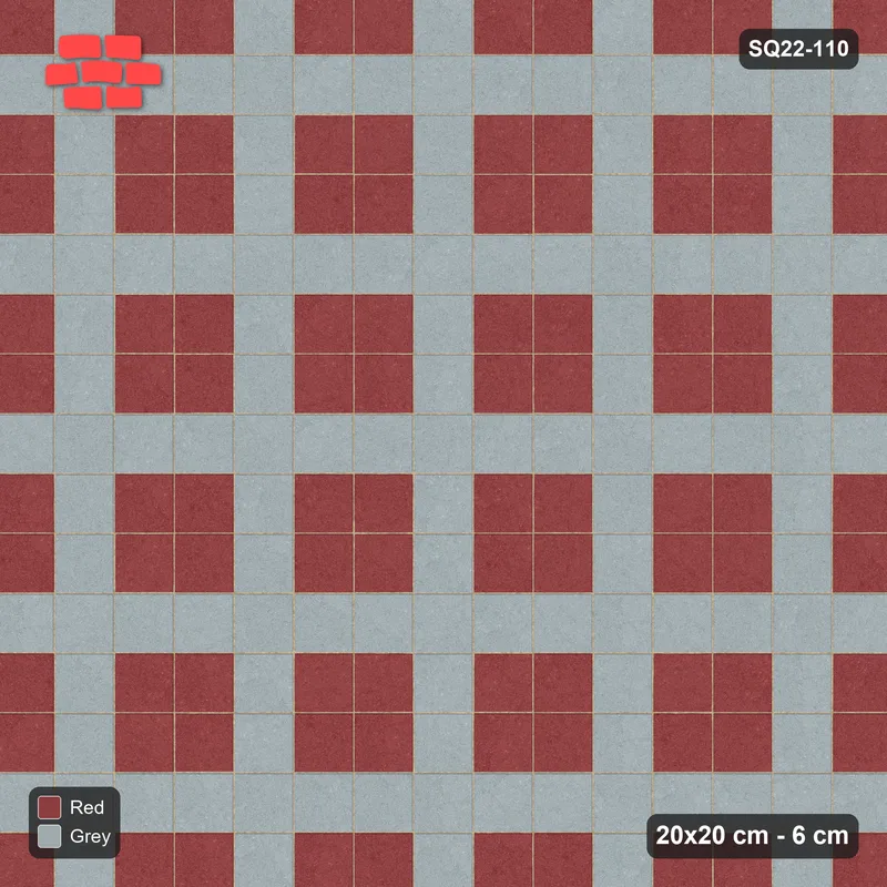 Interlock (Pasco) 20x20 cm · SQ22-110 · Plaza Grid Every 3 Units · Top view