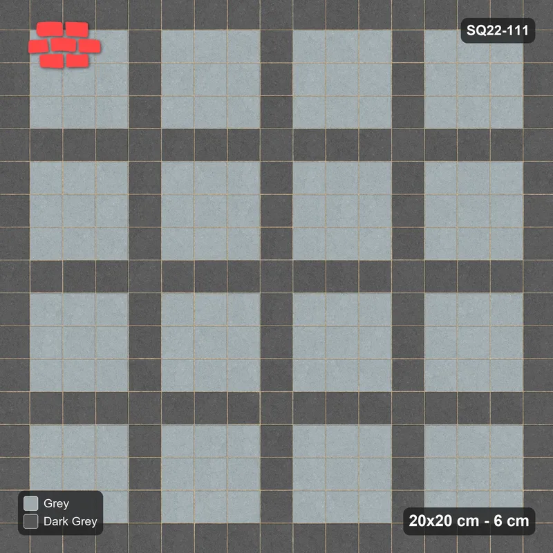 Interlock (Pasco) 20x20 cm · SQ22-111 · Plaza Grid Every 4 Units · Top view
