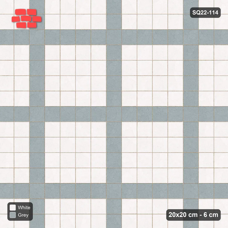 Interlock (Pasco) 20x20 cm · SQ22-114 · Plaza Grid Every 5 Units · Top view