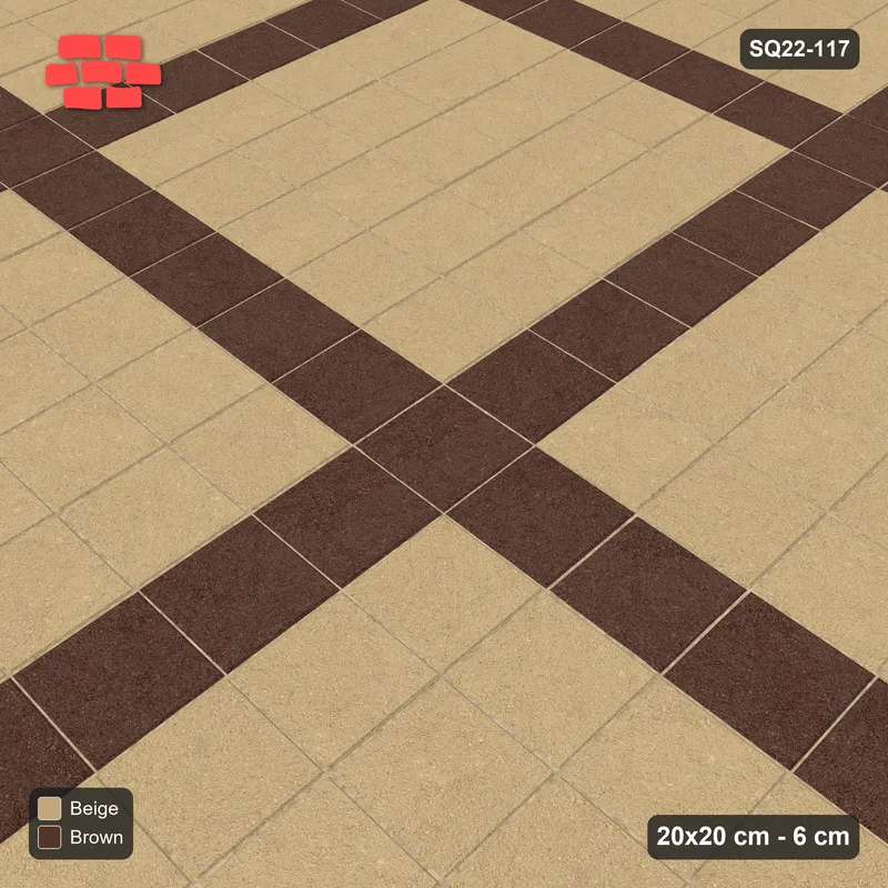 Interlock (Pasco) 20x20 cm · SQ22-117 · Plaza Grid Every 6 Units · Side view