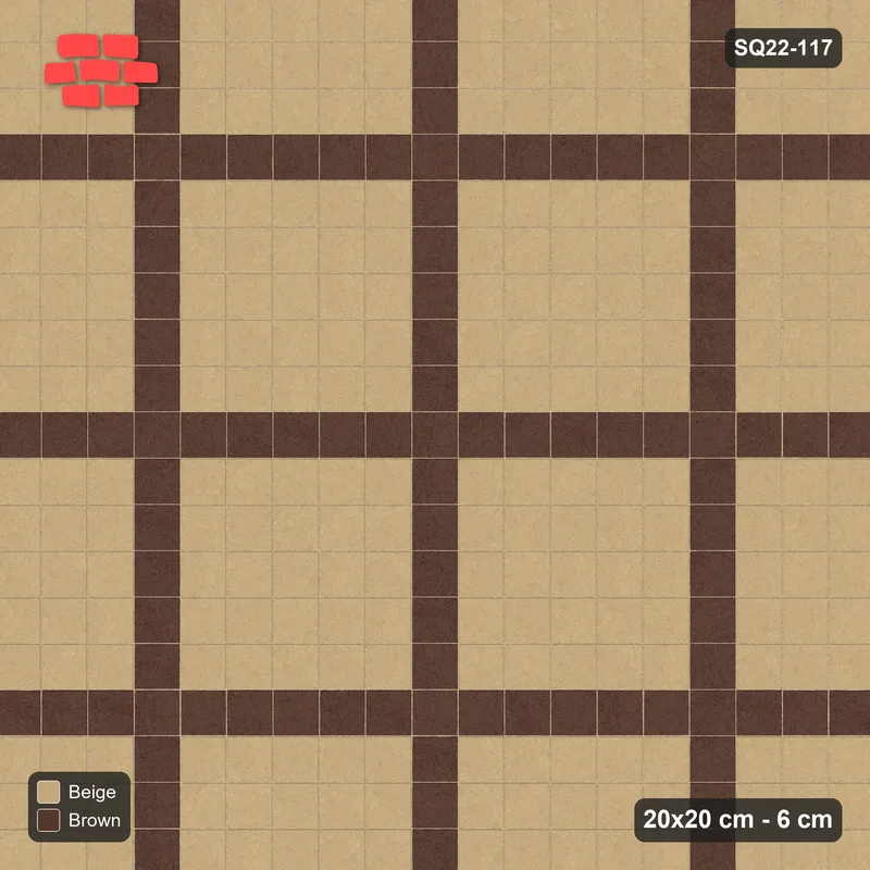 Interlock (Pasco) 20x20 cm · SQ22-117 · Plaza Grid Every 6 Units · Top view