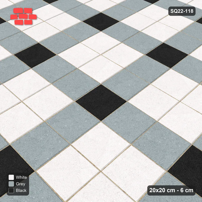 Interlock (Pasco) 20x20 cm · SQ22-118 · Plaza Grid Corner Accents 3 · Side view