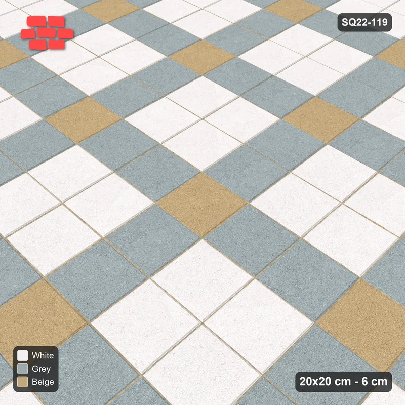 Interlock (Pasco) 20x20 cm · SQ22-119 · Plaza Grid Corner Accents 3 · Side view
