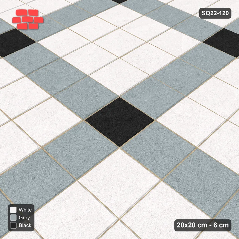 Interlock (Pasco) 20x20 cm · SQ22-120 · Plaza Grid Corner Accents 4 · Side view