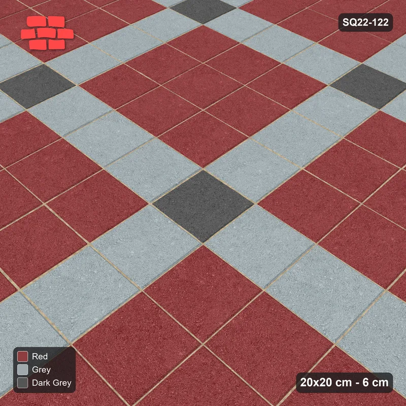 Interlock (Pasco) 20x20 cm · SQ22-122 · Plaza Grid Corner Accents 4 · Side view