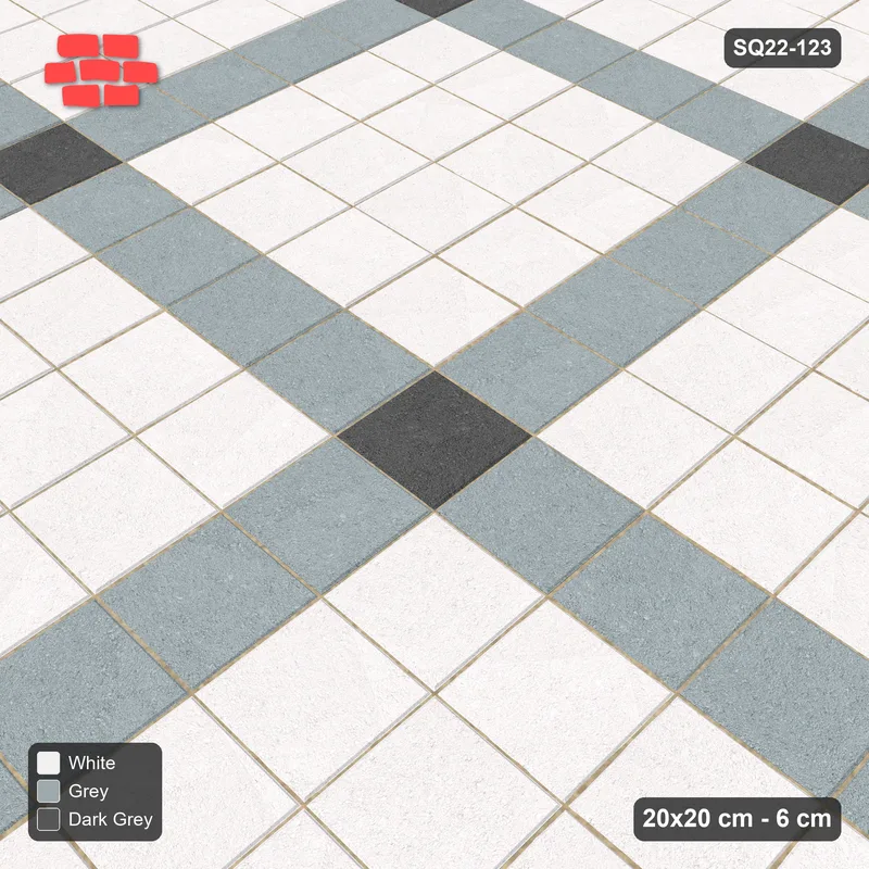 Interlock (Pasco) 20x20 cm · SQ22-123 · Plaza Grid Corner Accents 5 · Side view