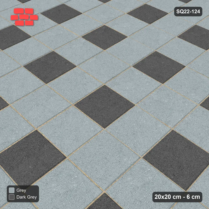 Interlock (Pasco) 20x20 cm · SQ22-124 · Accent Squares Every 2 Units · Side view