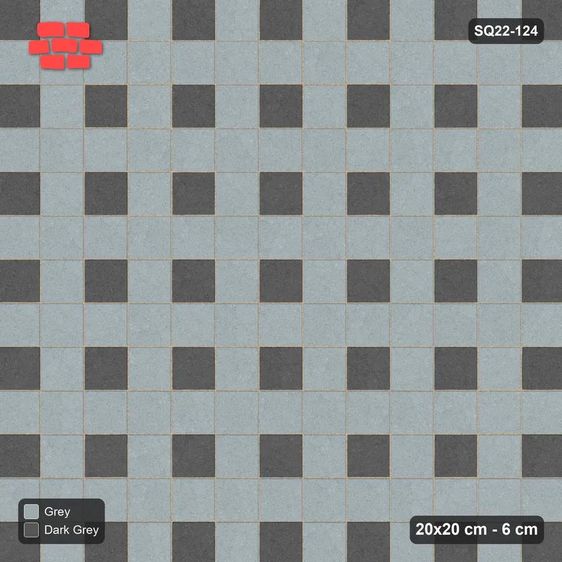 Interlock (Pasco) 20x20 cm · SQ22-124 · Accent Squares Every 2 Units · Top view