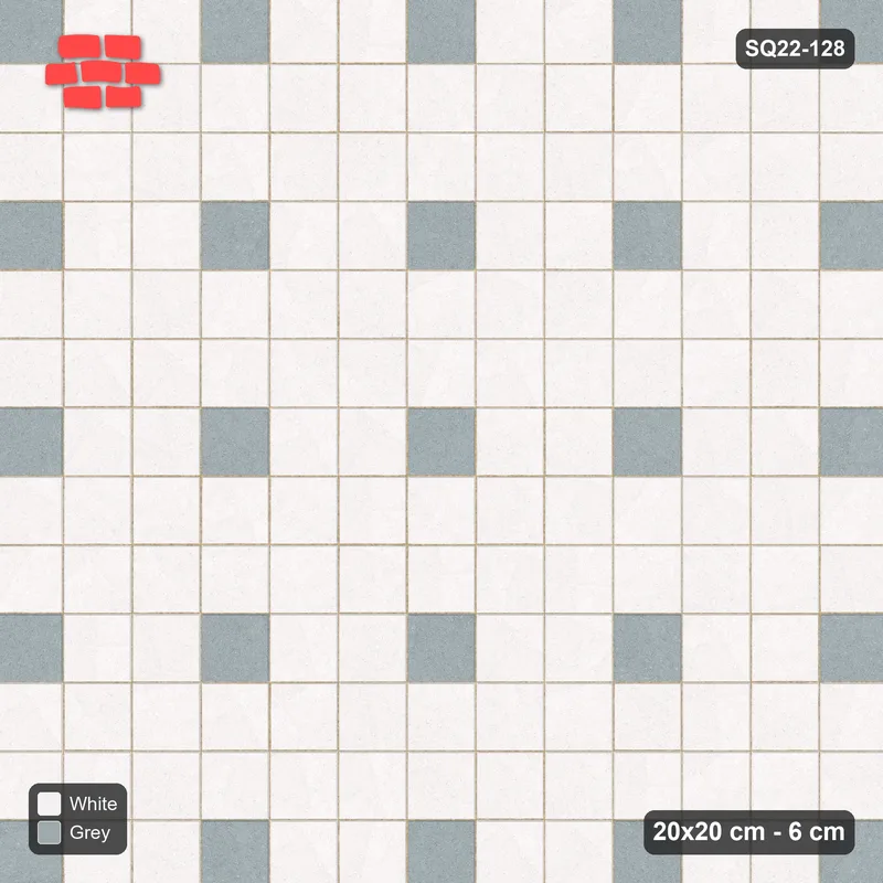 Interlock (Pasco) 20x20 cm · SQ22-128 · Accent Squares Every 3 Units · Top view