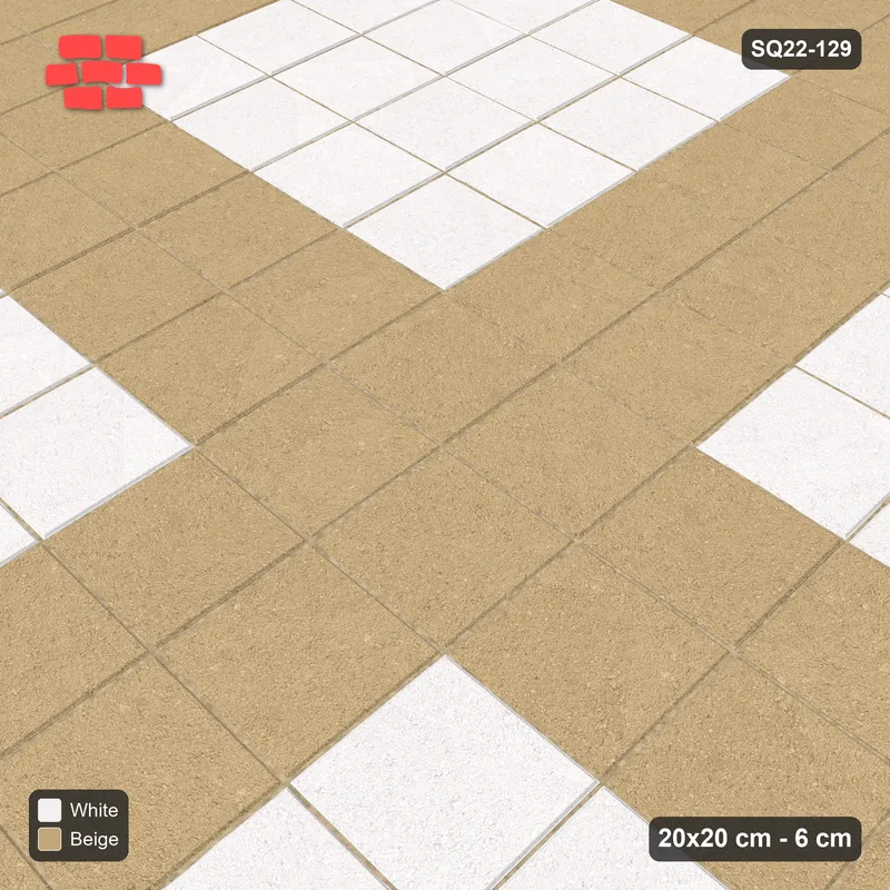 Interlock (Pasco) 20x20 cm · SQ22-129 · Large Plaza Grid · Side view