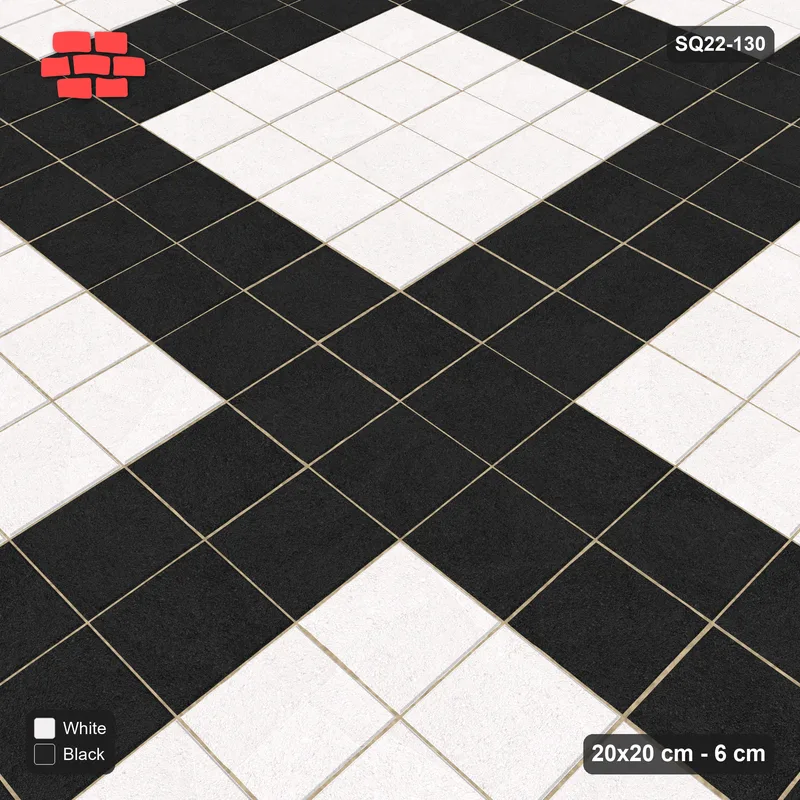 Interlock (Pasco) 20x20 cm · SQ22-130 · Large Plaza Grid · Side view