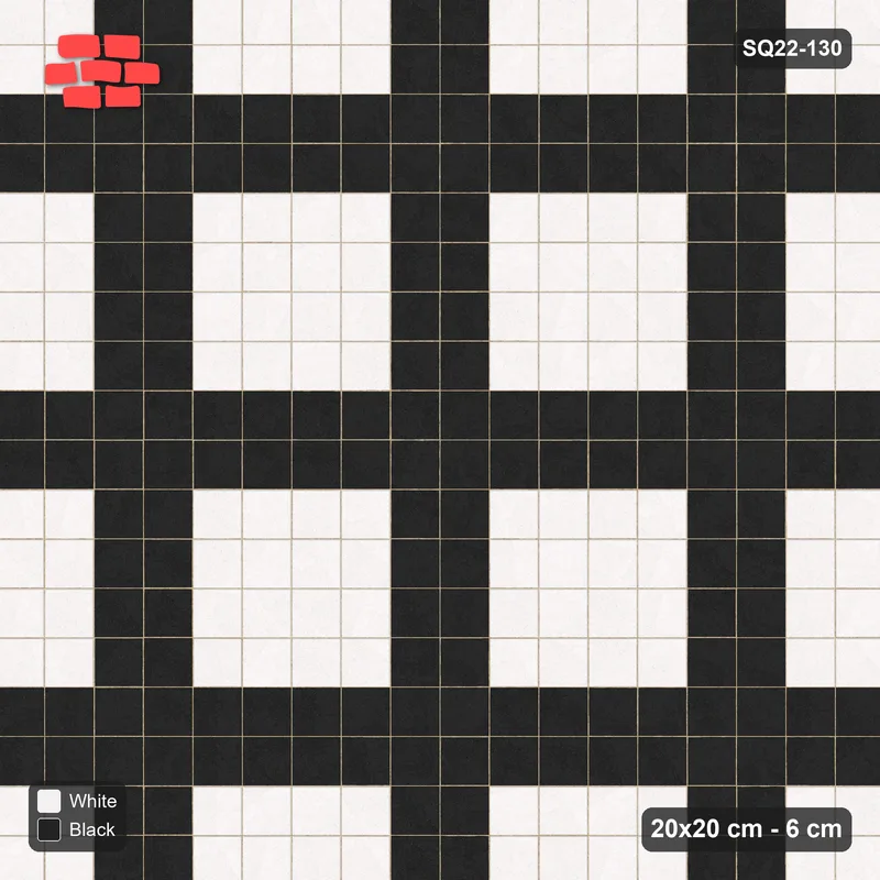 Interlock (Pasco) 20x20 cm · SQ22-130 · Large Plaza Grid · Top view