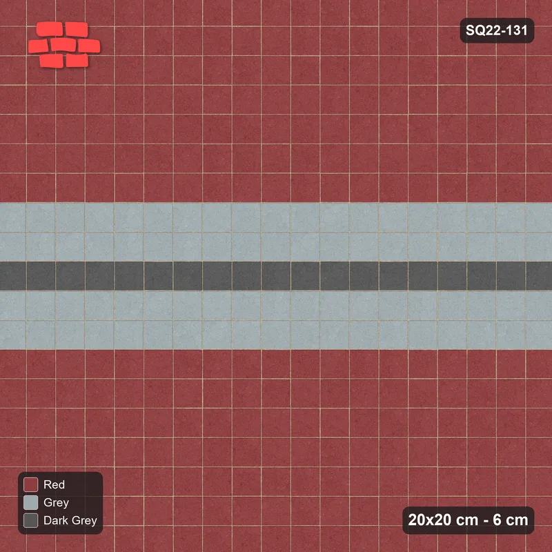 Interlock (Pasco) 20x20 cm · SQ22-131 · Triple Feature Bands · Top view