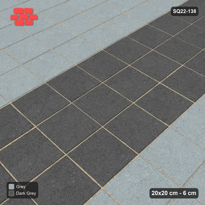 Interlock (Pasco) 20x20 cm · SQ22-138 · Vertical Centre Band · Side view