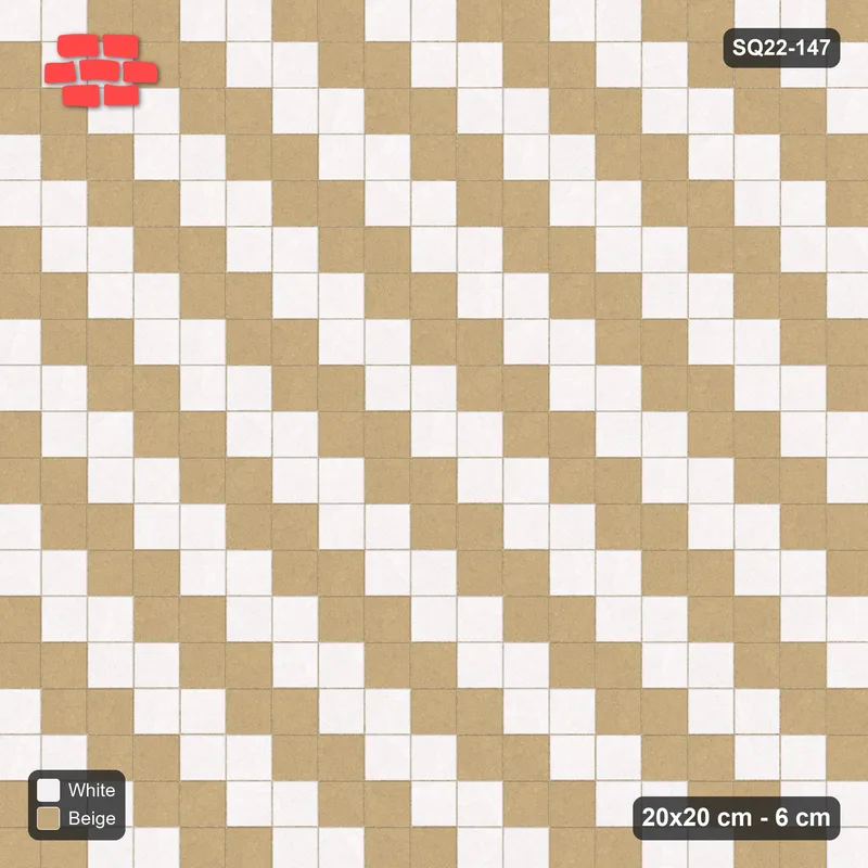 Interlock (Pasco) 20x20 cm · SQ22-147 · Diagonal Feature Stripes · Top view