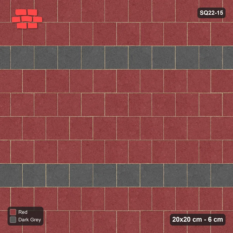 Interlock (Pasco) 20x20 cm · SQ22-15 · Kerb Framed Stripes · Top view