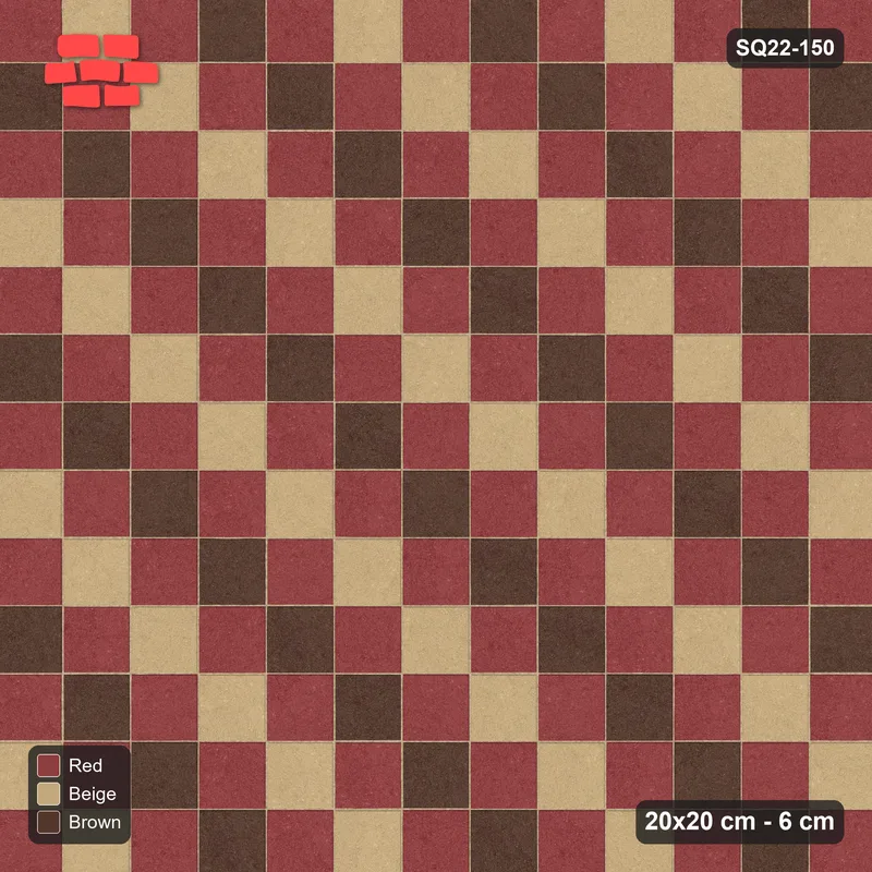 Interlock (Pasco) 20x20 cm · SQ22-150 · Diagonal Tri-Colour Stripes · Top view