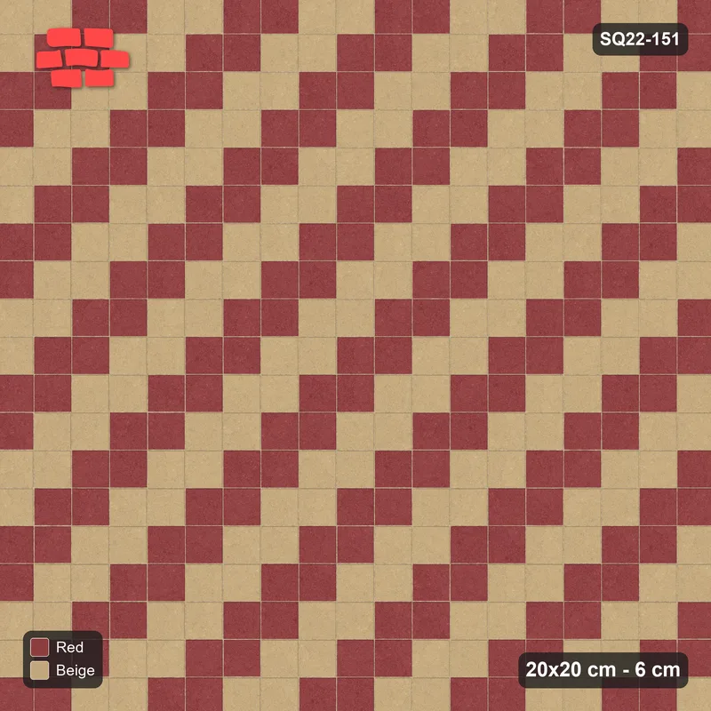 Interlock (Pasco) 20x20 cm · SQ22-151 · Diagonal Stripe Bands · Top view