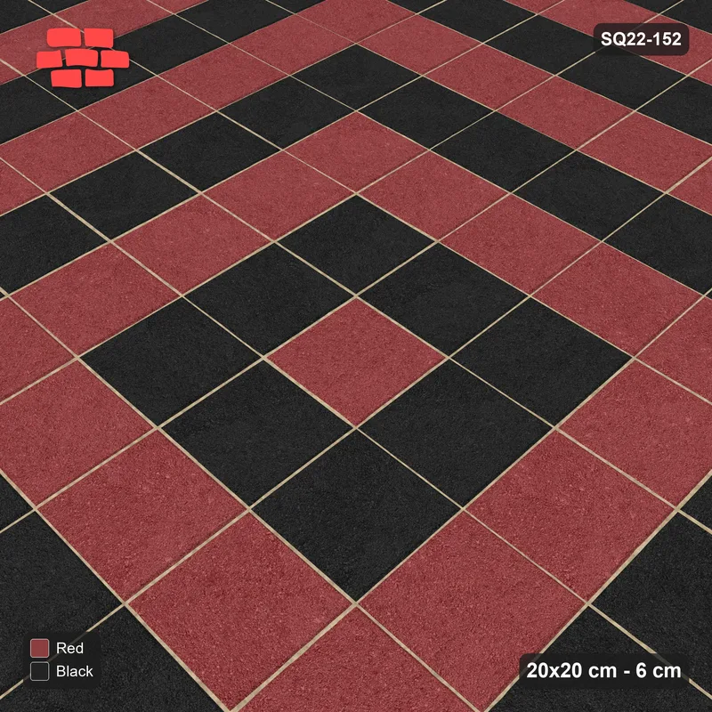 Interlock (Pasco) 20x20 cm · SQ22-152 · Concentric Square Rings · Side view