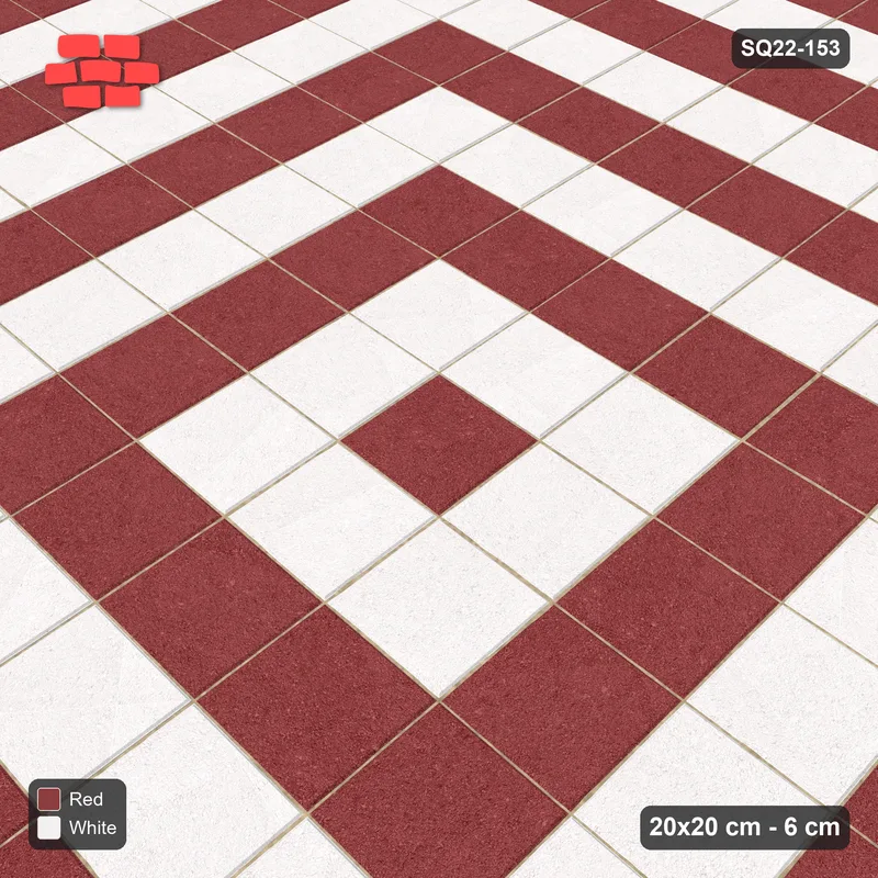 Interlock (Pasco) 20x20 cm · SQ22-153 · Concentric Square Rings · Side view