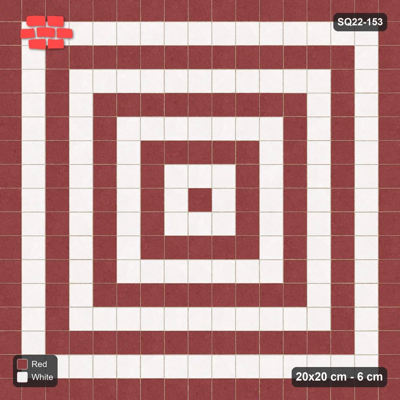 Interlock (Pasco) 20x20 cm · SQ22-153 · Concentric Square Rings · Top view