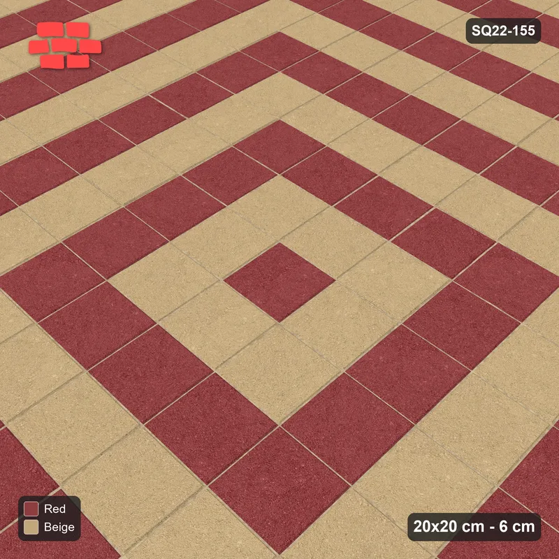 Interlock (Pasco) 20x20 cm · SQ22-155 · Concentric Square Rings · Side view