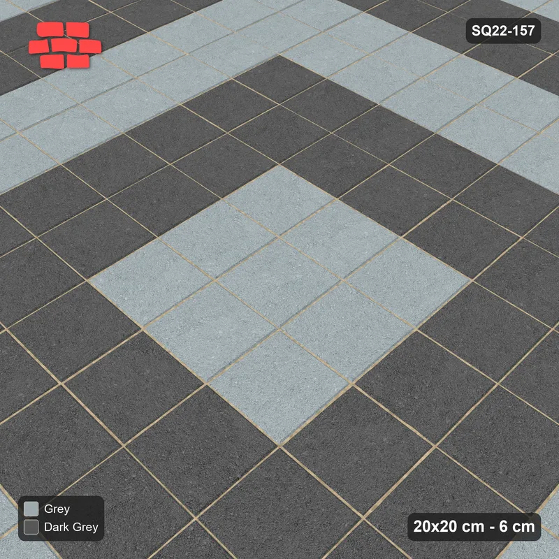 Interlock (Pasco) 20x20 cm · SQ22-157 · Wide Square Rings · Side view