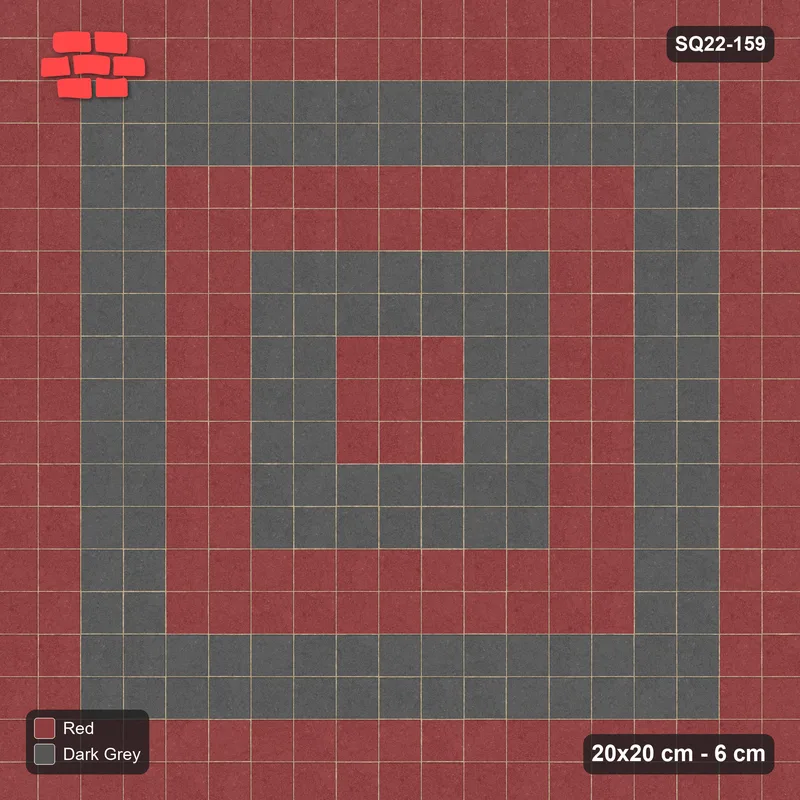 Interlock (Pasco) 20x20 cm · SQ22-159 · Wide Square Rings · Top view