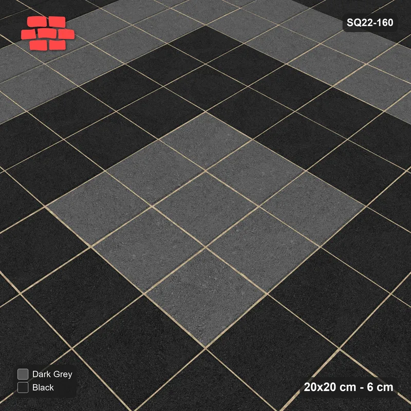 Interlock (Pasco) 20x20 cm · SQ22-160 · Wide Square Rings · Side view