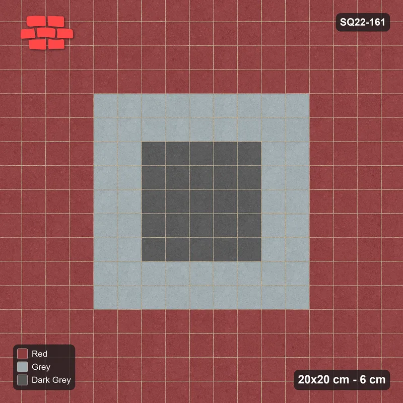 Interlock (Pasco) 20x20 cm · SQ22-161 · Central Square Medallion · Top view
