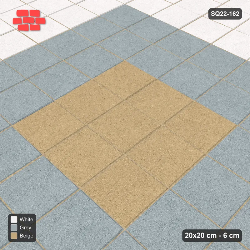 Interlock (Pasco) 20x20 cm · SQ22-162 · Central Square Medallion · Side view