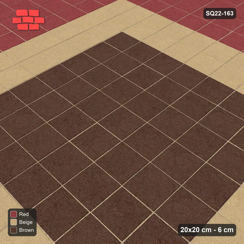 Interlock (Pasco) 20x20 cm · SQ22-163 · Central Square Medallion · Side view