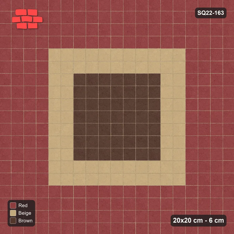 Interlock (Pasco) 20x20 cm · SQ22-163 · Central Square Medallion · Top view