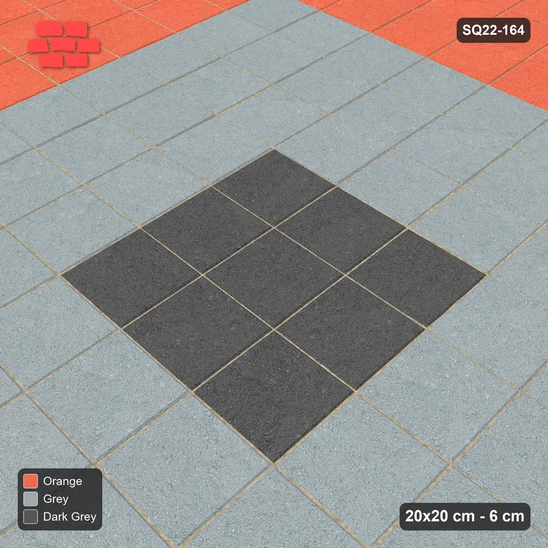 Interlock (Pasco) 20x20 cm · SQ22-164 · Central Square Medallion · Side view