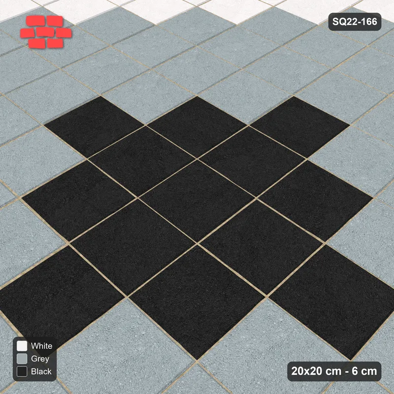 Interlock (Pasco) 20x20 cm · SQ22-166 · Central Diamond Medallion · Side view