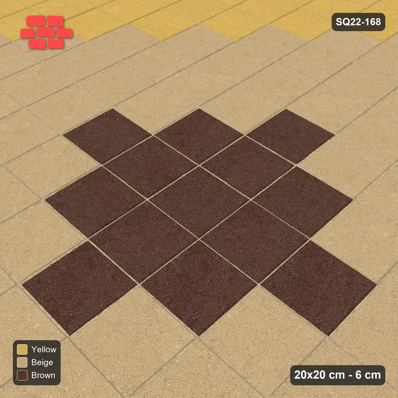 Interlock (Pasco) 20x20 cm · SQ22-168 · Central Diamond Medallion · Side view