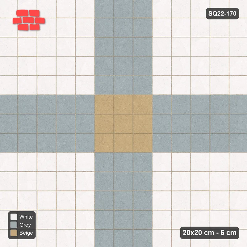 Interlock (Pasco) 20x20 cm · SQ22-170 · Cross Feature · Top view