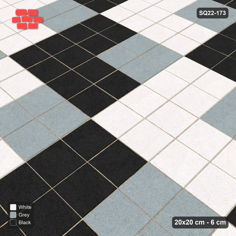 Interlock (Pasco) 20x20 cm · SQ22-173 · Quadrant Medallion Tiles · Side view