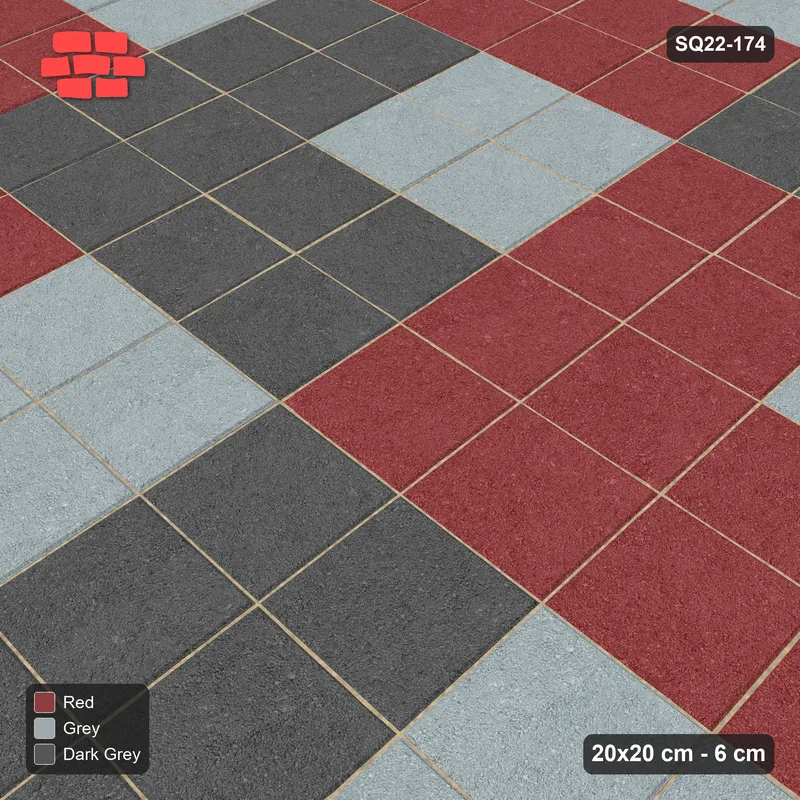 Interlock (Pasco) 20x20 cm · SQ22-174 · Quadrant Medallion Tiles · Side view