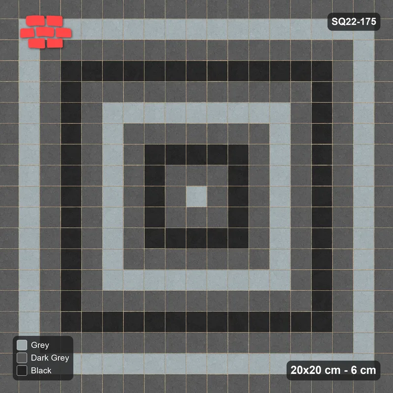 Interlock (Pasco) 20x20 cm · SQ22-175 · Tonal Rings · Top view
