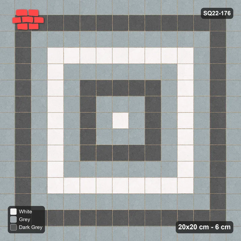 Interlock (Pasco) 20x20 cm · SQ22-176 · Tonal Rings · Top view
