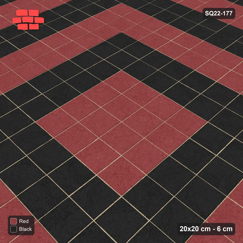 Interlock (Pasco) 20x20 cm · SQ22-177 · Block Rings 2x2 · Side view
