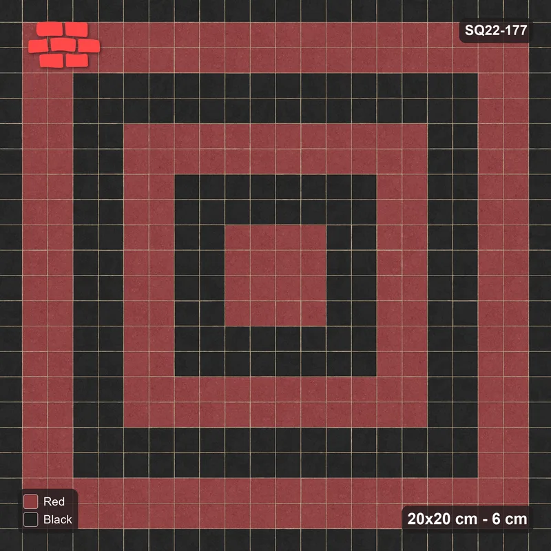 Interlock (Pasco) 20x20 cm · SQ22-177 · Block Rings 2x2 · Top view