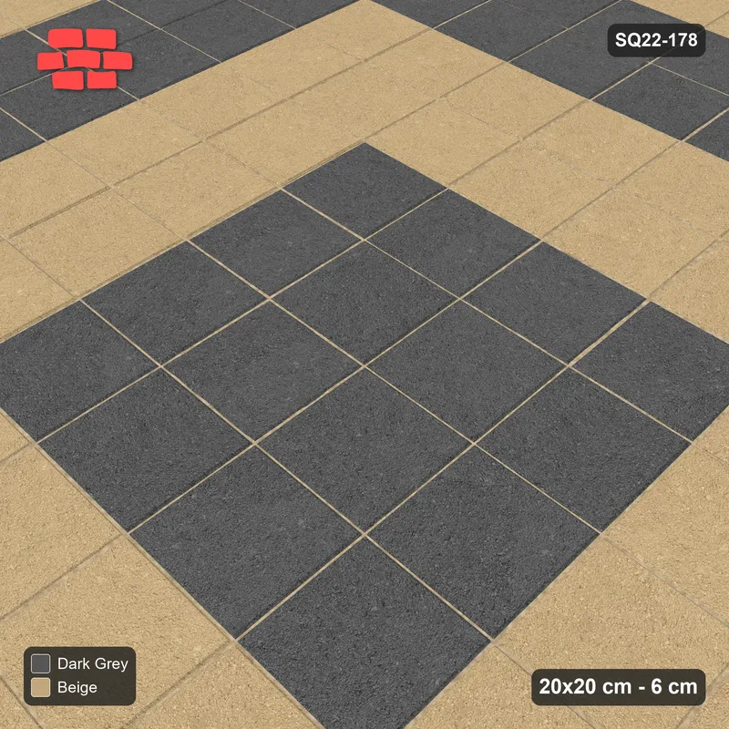 Interlock (Pasco) 20x20 cm · SQ22-178 · Block Rings 2x2 · Side view