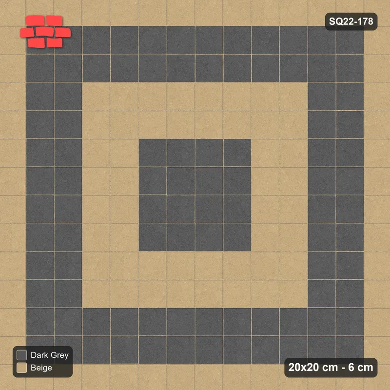 Interlock (Pasco) 20x20 cm · SQ22-178 · Block Rings 2x2 · Top view